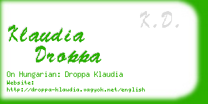 klaudia droppa business card